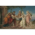 thumbnail image 3 of Henri Lehmann 14x11 Black Modern Framed Museum Art Print Titled - Tobias Brings His Bride Sarah to the House of His Father, Tobit (1830-82), 3 of 5
