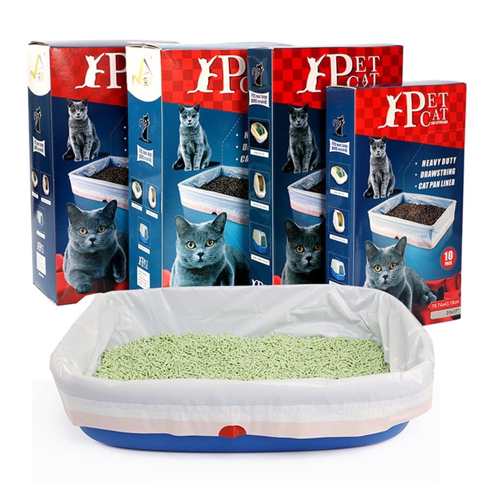 BeesClover Disposable Cat Litter Bags Portable Thickened Scratch Resistant Drawstring Design Cat Litter Box Liners