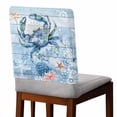 thumbnail image 2 of Blue Crab Chair Covers Set of 8 Ocean Coral Starfish Chair Back Covers Stretch Removable Washable Chairs Slipcovers Chair Protector for Dining Room Kitchen Party Decor, 2 of 5