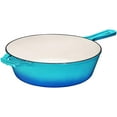 thumbnail image 7 of Bruntmor 2-in-1 Enamel Cast Iron Dutch Oven and Skillet | 3 Quart | Caribbean Blue | All-in-One Cookware, 7 of 7