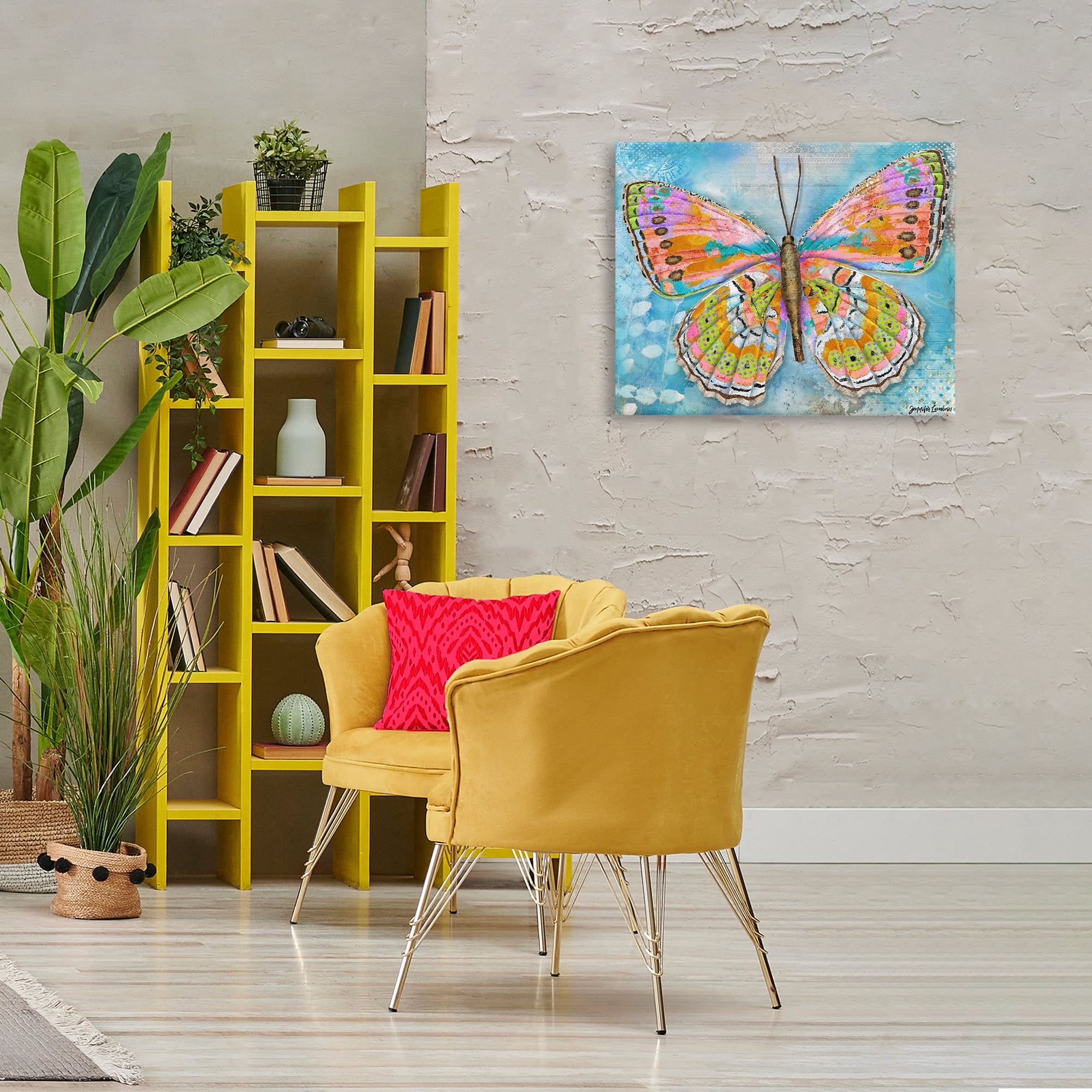 Stupell Industries Celebration Butterfly Wings Animals Painting Wrapped Canvas Art Print Wall Art, 30 x 24
