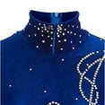 thumbnail image 6 of LIUHUO Ice Figure Skating Dress Girls Blue Velvet Stretchy Child Competition Dancewear,130, 6 of 6