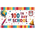 thumbnail image 3 of 100th Day of School Banner Colorful Backdrop Classroom Decorations Party Supplies Photography Props Celebration School Decor Background, 3 of 4