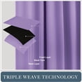 thumbnail image 2 of Bxaolu Blackout Curtains – Thermal Insulated, Energy Saving & Noise Reducing Bedroom and Living Room Curtains,Purple, W 42x L 84 Inch, Set of 2 Rod Pocket Curtain Panels, 2 of 6