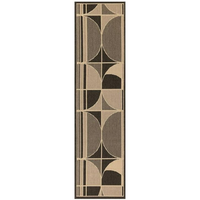 Trans-Ocean Importe RVIR8763612 23 Po x 7 Pi 6 Po Liora Manne Riviera Cercles Tapis Tissé Wilton Intérieur et Extérieur - Neutre