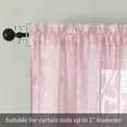 thumbnail image 5 of OVZME Darla Blush 2PCS Sheer Kitchen Curtain Tiers, 36 Inches Long, Leaf Jacquard Light Filtering Textured Short Half Curtains for Bathroom Basement, Each 30x36 Inches, Blush Pink, 5 of 7