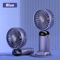 thumbnail image 3 of Naievear 1 Juego de ventilador de mano de 3000 mah con cordón Pantalla LED en tiempo real Ajustable 5 velocidades Enfriamiento plegable Ventilador de escritorio ultra silencioso recargable para Su, 3 of 5