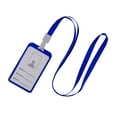 thumbnail image 1 of Vertical Style Aluminum Alloy Name Card Case Business Work Card Badge Holder with Lanyard, 1 of 7