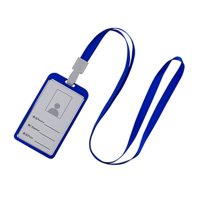 Vertical Style Aluminum Alloy Name Card Case Business Work Card Badge Holder with Lanyard