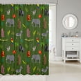 thumbnail image 2 of Manfei Jungle Elephant Shower Curtain 72Wx84L, Kawaii Wildfife Bathroom Shower Curtain, Green, 2 of 5