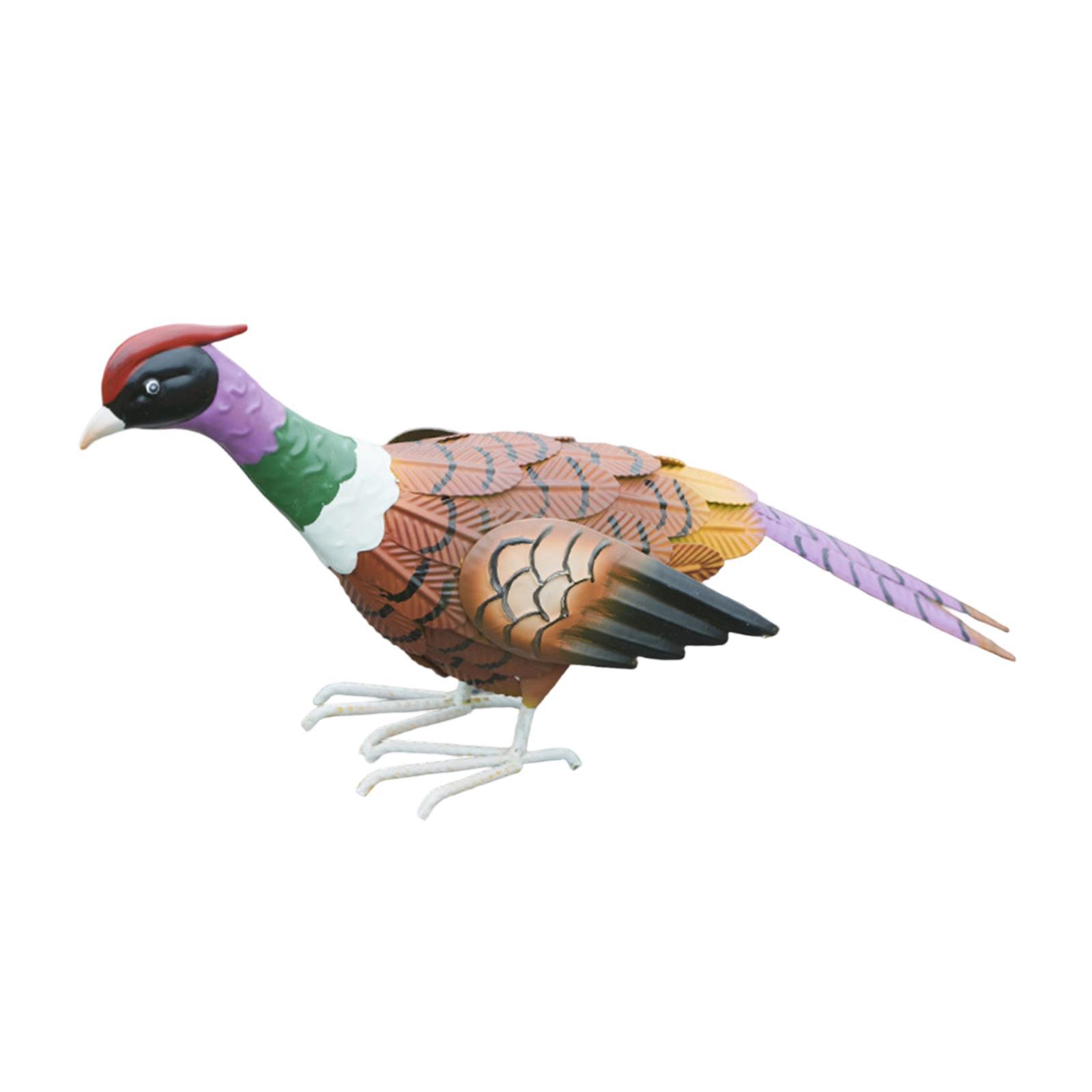 simhoa Garden Statue Pheasant Sculpture Housewarming Gift Iron Lifelike Sturdy Animal Figurine Lawn Ornament for Porch Lawn Garden
