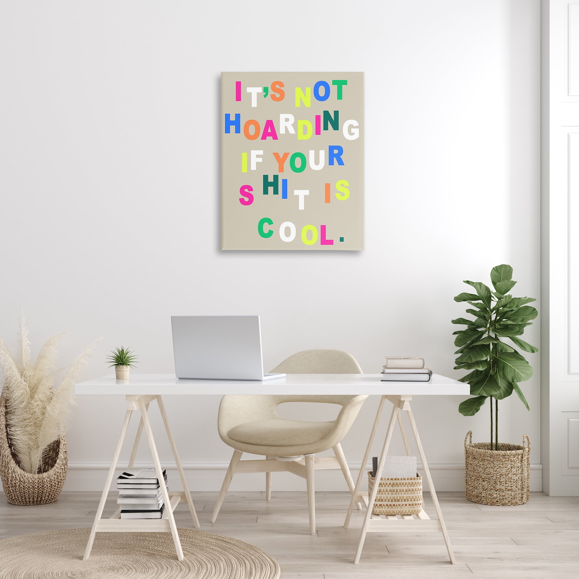 Stupell Industries Funny Not Hoarding Typography Painting Gallery Wrapped Canvas Art Print Wall Art, 30 x 40
