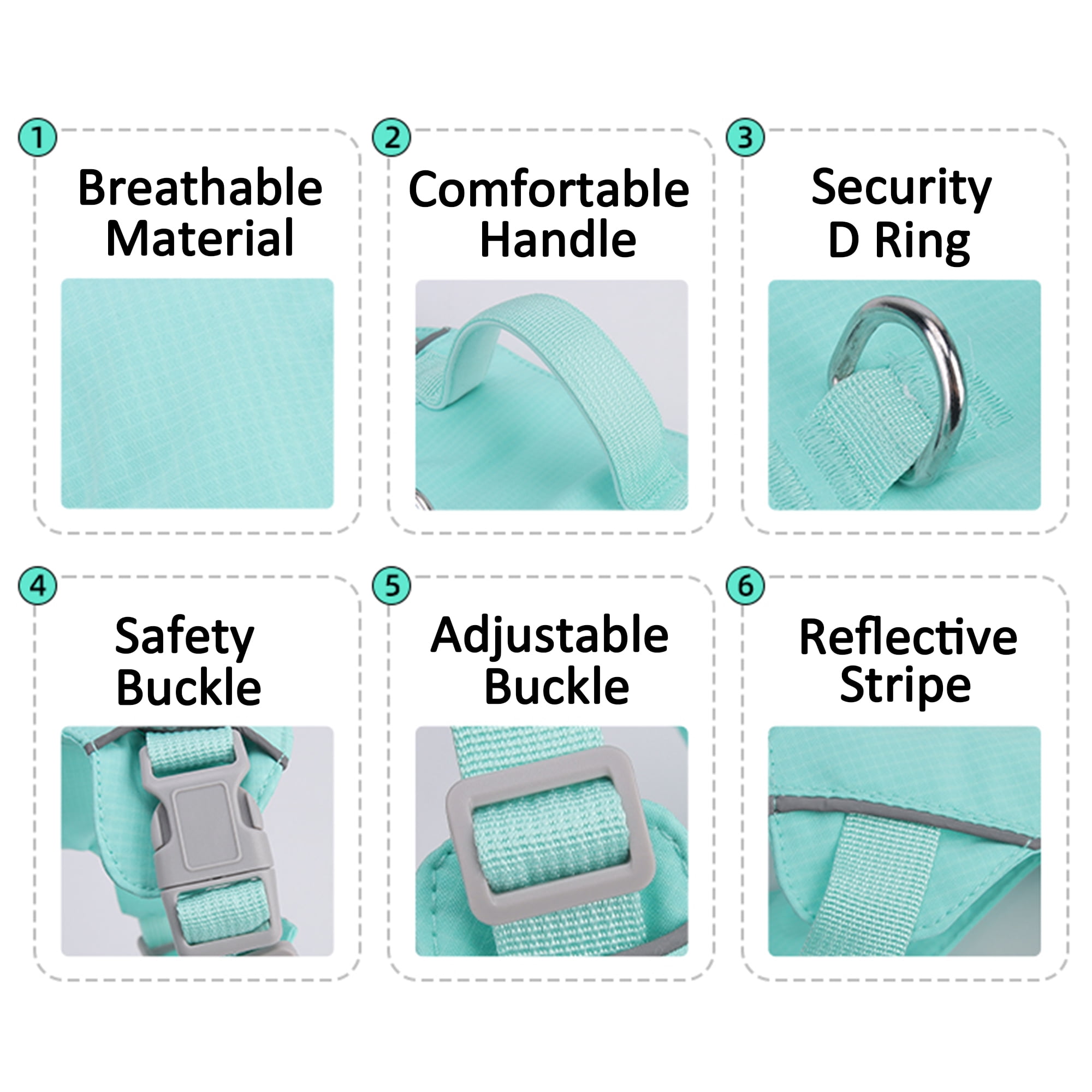 Mile High Life No Pull Dog Harness with Reflective Stripe, Adjustable Easy Get on Lightweight Harness for Small Medium Large Dogs Walking Running Training (Green, L Chest 21"-28")