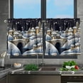 thumbnail image 3 of Christmas Kitchen Curtain Tiers Decor Snowy House Window Treatment Cute Rustic Farmhouse Short Curtains Privacy Curtain Tiers,2 Panels, 3 of 6