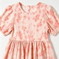 thumbnail image 4 of ITSAME Girls Summer Dress Puff Short Sleeve Tie-Dye Print Crewneck Kids Casual Fashion A-Line Dress Pink Size 13-14, 4 of 5