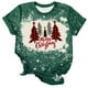 thumbnail image 1 of Navidad Tops de Mujer, Cuello Redondo Camiseta de Manga Corta con Estampado de Vacaciones, Blusa de Moda Casual, 1 of 4
