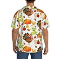 thumbnail image 5 of Xecao offers the Thanksgiving Turkey for Men's Casual Short-sleeved Shirt, a button-up collared shirt with a pocket, perfect for beach vacations and yacht travel in the 4X-Large size., 5 of 7