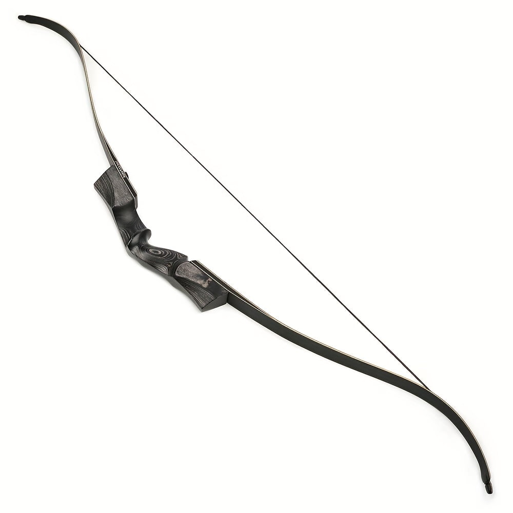 57 inch detachable recurve bow wooden 20-55 pound bow for outdoor archery, exquisite hunting bow set for right hand use