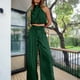 thumbnail image 5 of Traje De Verano De 2 Piezas Señoras Cami Top Pantalones Ombligo Expuesto Sin Mangas Traje de Vacaciones (Verde L) Ygjytge para Mujer Verde Única, 5 of 6