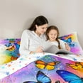 thumbnail image 5 of jejeloiu Colorful Butterflies Bedding Comforter Set,Wild Flying Animal Twin Comforter Sets,Watercolor Splashing Ink Bedding Set For Girls Kids,Super Cozy Room Decor Reversible,2 Pieces, 5 of 8