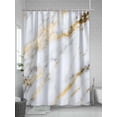 thumbnail image 5 of Fsddascl Gray Marble Shower Curtain Set - 54" x 78" Washable Bathtub Curtain with 12 Hooks, Abstract Art Yellow Crack Waterproof Fabric Stall Shower Curtains for Bathroom/Bathtub Décor, 5 of 6