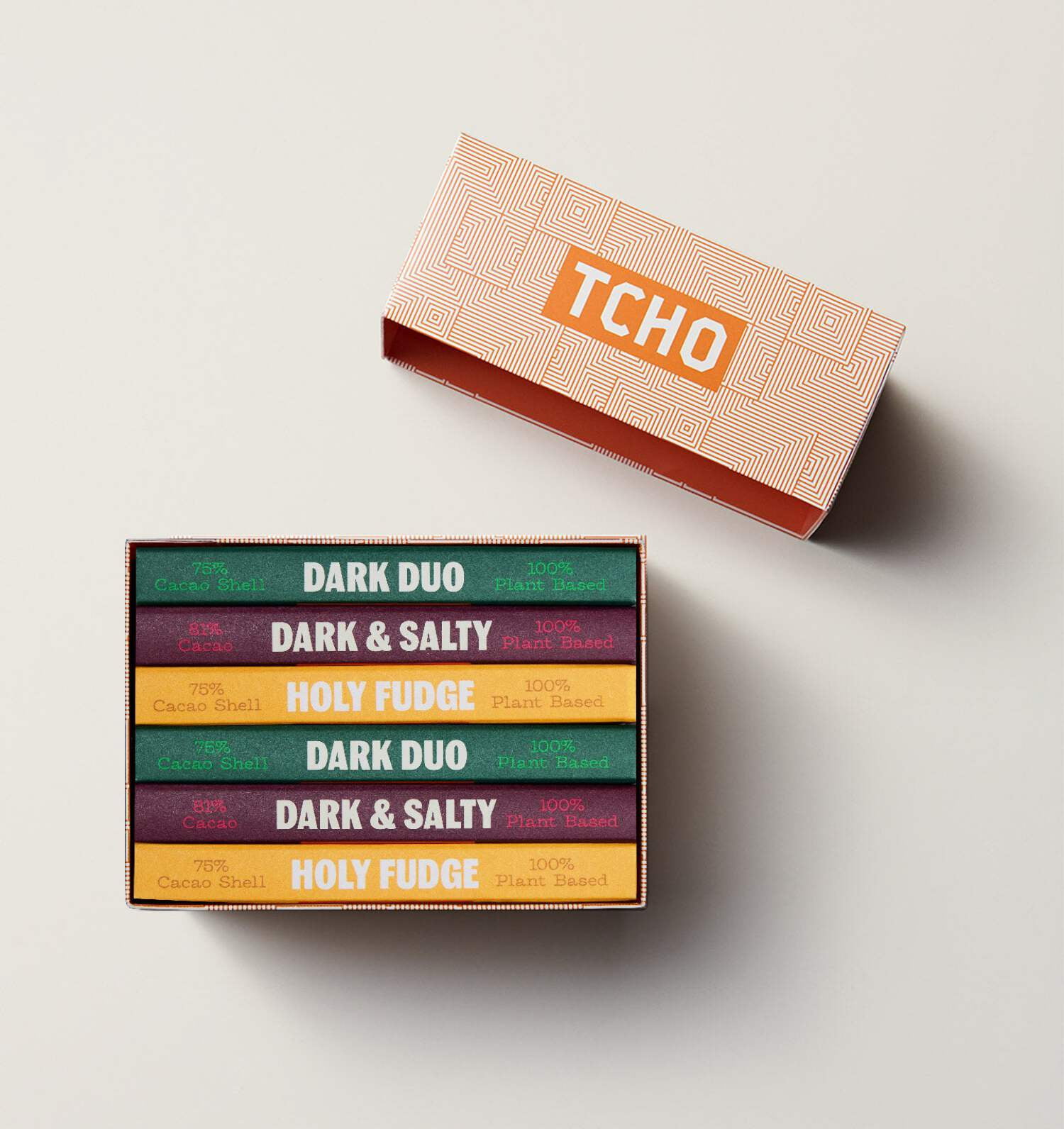 TCHO Dark Chocolate Gift Box - Organic Dark Chocolate Bars - Vegan, Paleo-Friendly, Gluten-Free, Soy-Free, Handcrafted Pure Cacao Bars - Healthy Chocolate Perfect for Gifting - 6 Bars