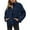 Dark blue, variant on Women's Oversized Lightweight Down Coat Long Sleeve Zip Packable Short Puffer Jackets