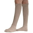 thumbnail image 6 of MDR Distributors Women's Extra Long Heavy Slouch Cotton Socks Made in USA 3 Pairs Size 9 to 11 (3 Beige), 6 of 7