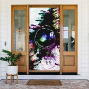 The Nightmare Before Christmas Jack Skellington Skull Door Cover Decorated Banner Tapestry Home Decoration Holiday Party Supplies Door Banner Porch Sign Banner 72.8 x 35.4 Inch