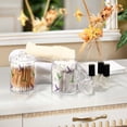 thumbnail image 4 of Yayeee 4 Pack Qtip Holder Bathroom Cotton Swab Canister with Lid Clear Dispenser Set, Purple Birds, 4 of 6
