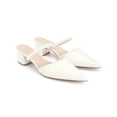 thumbnail image 3 of BLISSFUL STEP Pearls Strap Block Heel Sandals Slip on Backless Pumps for Women White (Size 5.5), 3 of 7
