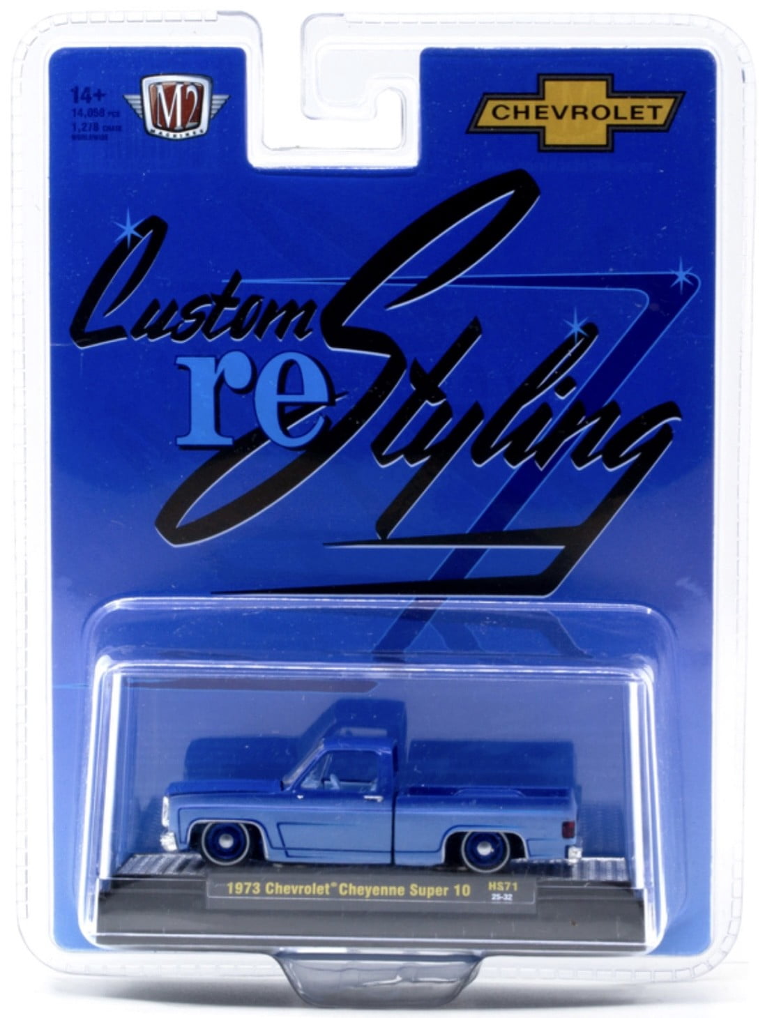 M2 マシーン　Chevrolet パフォーマンス　ミニカー　セット M2 Machines 1973 Chevrolet Cheyenne Super 10 Blue Custom Restyling
