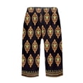 thumbnail image 3 of WTOBBY Women's Fashion Floral Print Elastic Waist Bermuda Shorts with Front Pockets, Comfortable Loose-Fit for Daily Warm Weather Leisure,Brown S, 3 of 4
