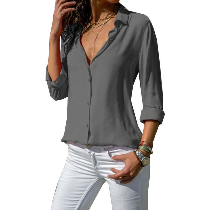 Work Casual T Shirt Blouse Top Women's 