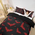 thumbnail image 3 of Homewish Red Halloween Bat Duvet Cover Queen,Fly Animal Silhouette Print Queen Bedding,Black Bright Red,Black Reversible,3-Piece,1 Duvet Cover and 2 Pillowcases, 3 of 5