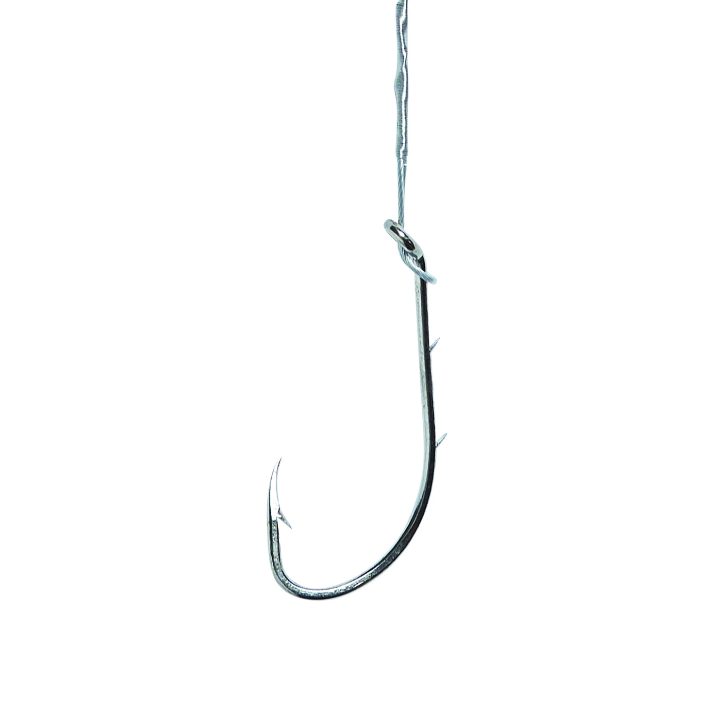 (2 pack) Eagle Claw Snelled Nylawire 5 Pack Nickel 2X Long Shank Hook, Size 2/0