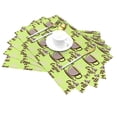 thumbnail image 2 of XMXT 6 Pcs Woven Placemats, Cartoon Coffee Green Graffiti Stain Resistant Anti-Skid Placemat for Kitchen Table, 12 x 18 inches, 2 of 6