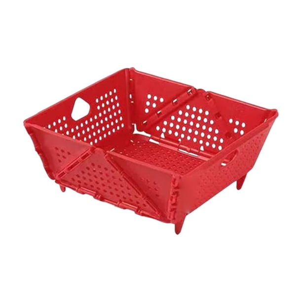 Cesta de Plástico Grueso para Frutas y Verduras | Cesta Plegable para Almacenar y Escurrir En La Cocina | Colador Multifuncional para Lavar y Pasta | Diseño Compacto