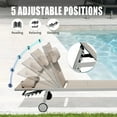 thumbnail image 2 of Outdoor Yard Chaise Lounge (3) - Aluminum Chairs With Pad, Side Table, Portable Wheels Adjustable Recliner In Khaki Palette 3 Balcony Chair Fabric, Movable For Relaxed Times (khaki, 2 of 3