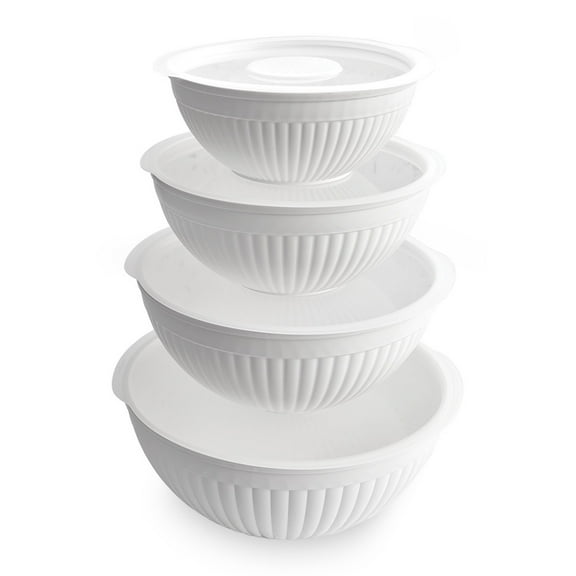 Nordic Ware 8 Piece Covered Bowl Set, White