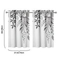 thumbnail image 4 of Vintage Grey Plant Leaves Tier Kitchen Curtains for Bathroom Living Rod Pocket Window Drapes 28"x39" 2 Panels Window Treatment Tiers, 4 of 4