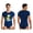 Navy Blue, variant on Mens Pajamas Bodysuit Cute Dinosaur Print Short Sleeve Leotard Buttoned Crotch Diaper Rompers Gray M