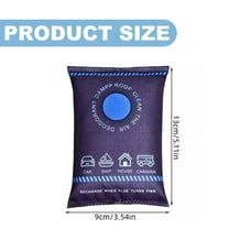 2Pcs Reusable Silica Gel Dehumidifier Bags for Car Home RV, Moisture Absorber with Color Changing Indicator, Fast Drying, Microwave Safe, Odor Control, For Wardrobe Closet Basement(Blue*2,5.1x3.5")