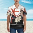 thumbnail image 4 of Daiia Starfishes Shells Hawaiian Shirt for Men Gentle Cotton Regular Short Sleeve Casual-XX-Large, 4 of 9