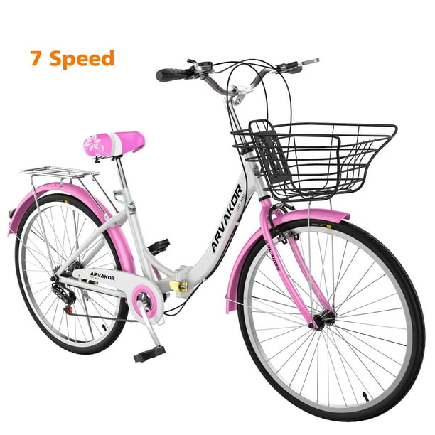 ARVAKOR 26 Inch 7 Speed Women Bike, Classic Bicycle Retro Bicycle