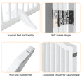 thumbnail image 5 of 27.6" Tall Freestanding Pet Gate, 4 Panels Foldable Dog Gate, Wood Safety Fence, Dog Gate with 2 Support Feet for Stairs, Doorways, Halls, Kitchens, 5 of 6