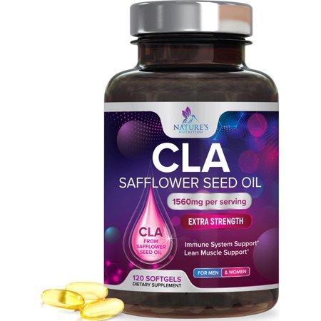 CLA Supplement, Conjugated Linoleic Acid 1560mg - Extra Strength CLA Supplement Pills - Support Body Composition, Lean Muscle Tone, & Energy - Safflower Capsules, Gluten Free, Non-GMO - 120 Softgels