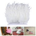 thumbnail image 5 of 2 Yard Hackle Feather Hen Fringe Ribbon Craft Diy Sewing Costume Millinery Clothing Wedding -15cm - White, 10-15cm, 5 of 10