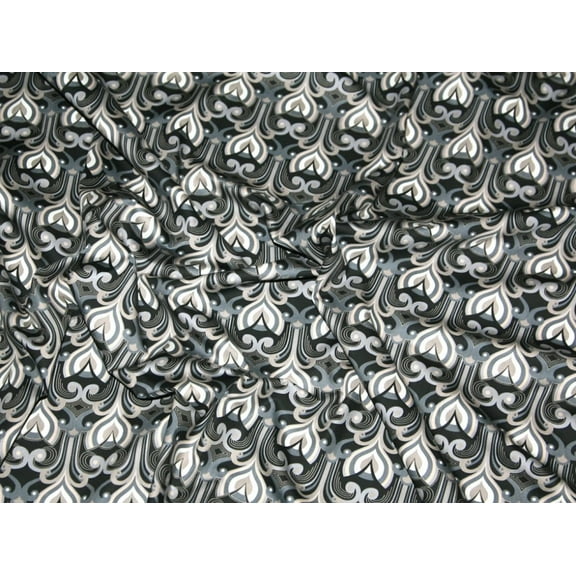 Minerva 100% Cotton Poplin Fabric Black & Grey - per yard