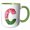 Green/White, variant on 3drose, Cute Watermelon Monogram C, 15oz Mug